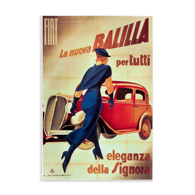 Stupell Antique Vehicle & Woman Advertisement Wall Plaque Art Design By Marcus Jules - 10 x 15