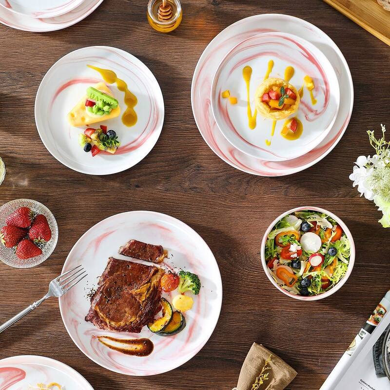 MALACASA LUNA 36-Piece Porcelain Dinnerware Set (Service for 12)