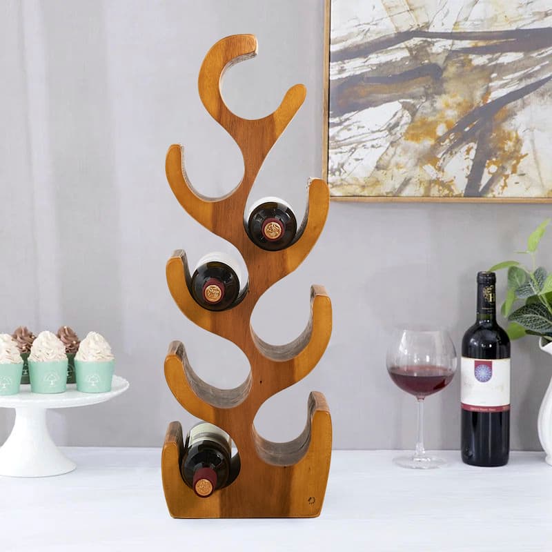 Greenage Suarwood Tree Shaped Wine Rack Freestanding Wine Storage
