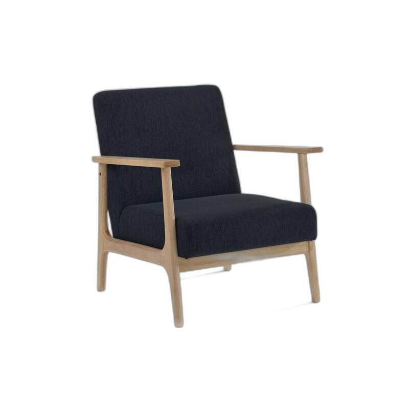 31 Inch Upholstered Armchair with Solid Wood Frame - 27.2” x 29.9” x 28.3” - Black-Brown