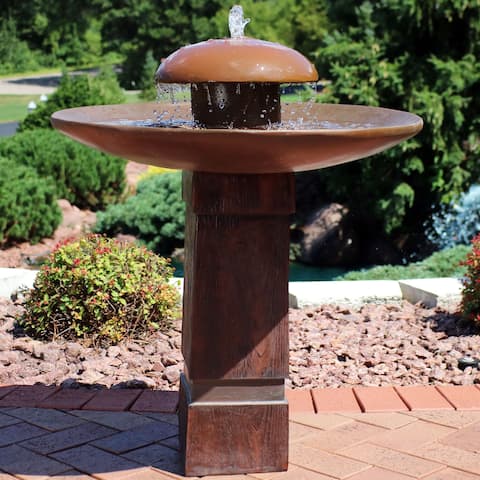 Outdoor Fountains Online At Our Best Decor Deals Sunnydaze Domed Shower Outdoor Birdbath Water Fountain With Led Rope Light