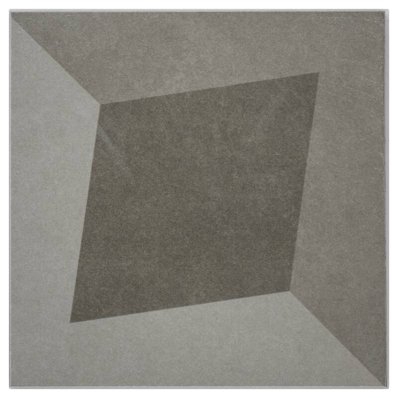 Shadows 8 in. x 8 in. Gray Matte Porcelain Wall and Floor Tile