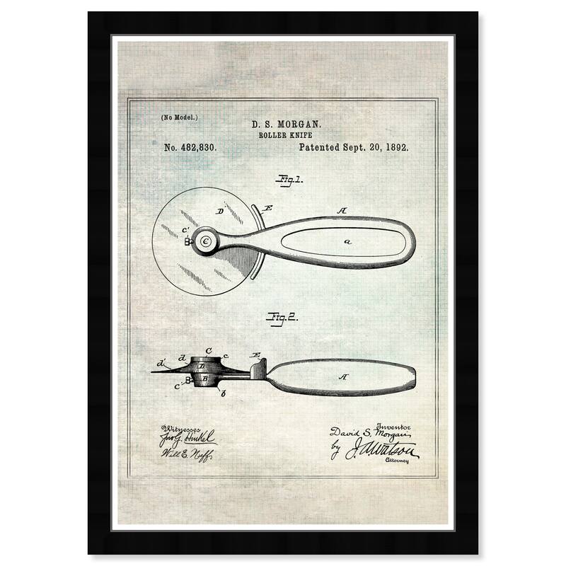 Wynwood Studio Prints Food and Cuisine Roller-knife 1892 White and Off-white Industrial Wall Art Canvas Print