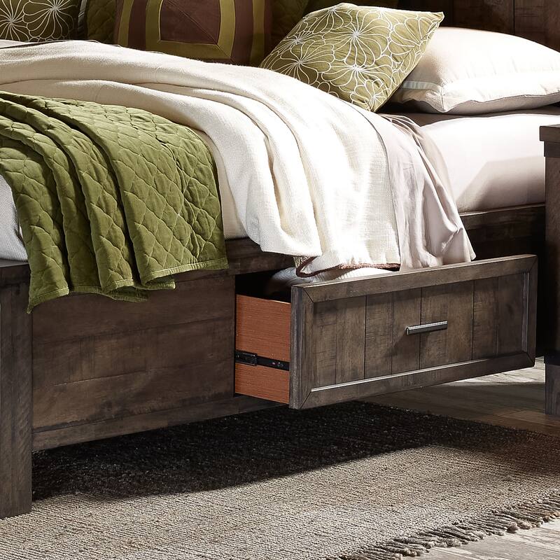 Thornwood Hills Rock Beaten Gray with Saw Cuts King Two Sided Storage Bed