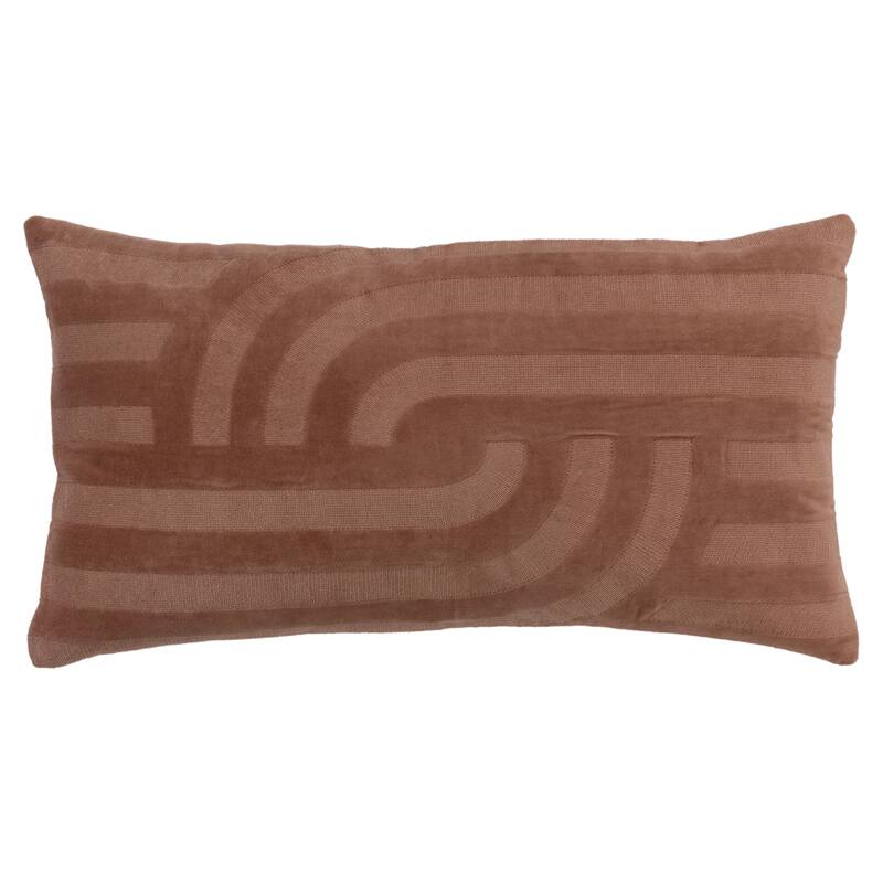 Rizzy Home Transitional Decorative Pillow Cover 14"x26" - Cocoa