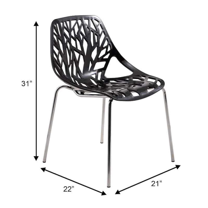 Stackable Dining Chair with Chrome Legs Side Chair (Set of 2) for Indoor and Outdoor