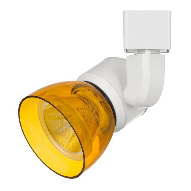 10W Integrated LED Track Fixture with Polycarbonate Head, Yellow and White