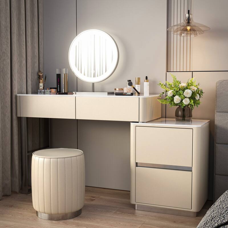 JASIWAY Modern Solid Wood Telescopic Makeup Vanity Desk