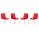 preview thumbnail 32 of 37, LeisureMod Astor Set of 4 Acrylic Plastic Transparent Dining Side Chair With Chrome Base for Home Kitchen Restaurant Transparent Red
