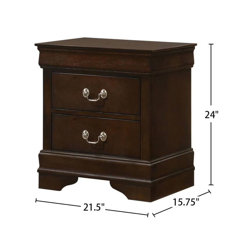 MDF Nightstand with 2 Drawers