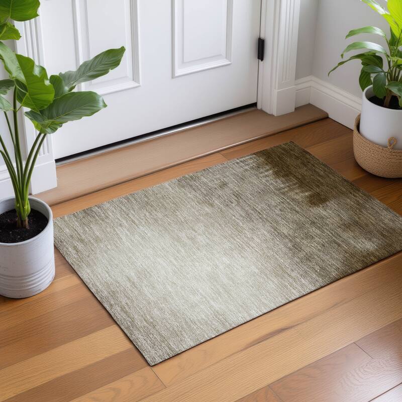 Machine Washable Indoor/ Outdoor Modern Dawn Chantille Rug