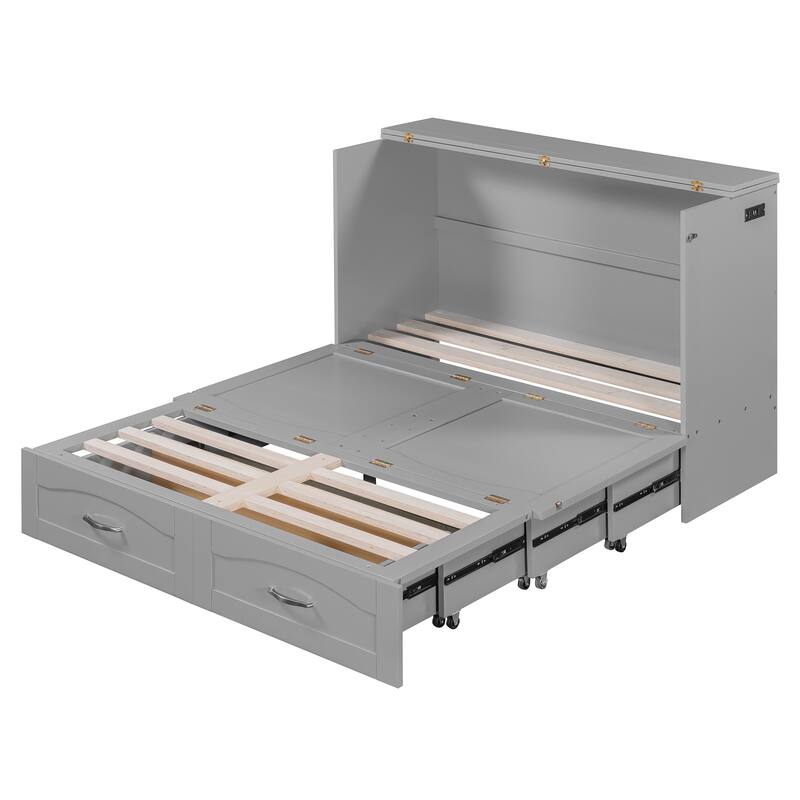 Full Size Murphy Bed Wall Bed with drawer