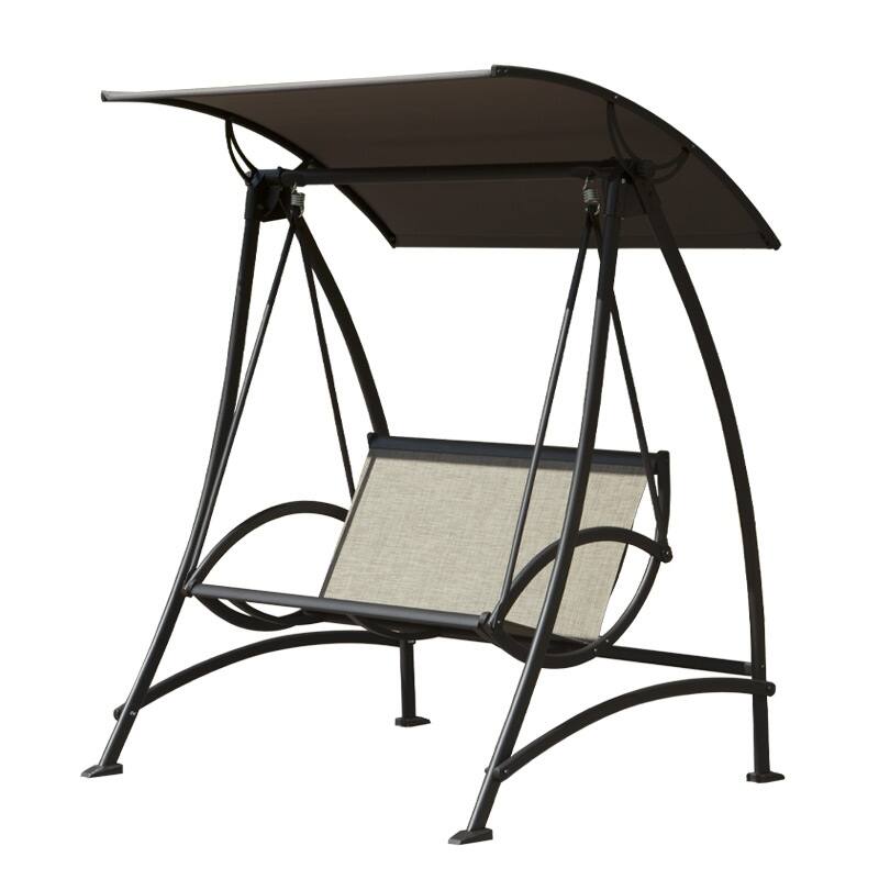 GDFStudio - Bella Outdoor Adjustable Patio Swing Chair with Steel Frame and Canopy