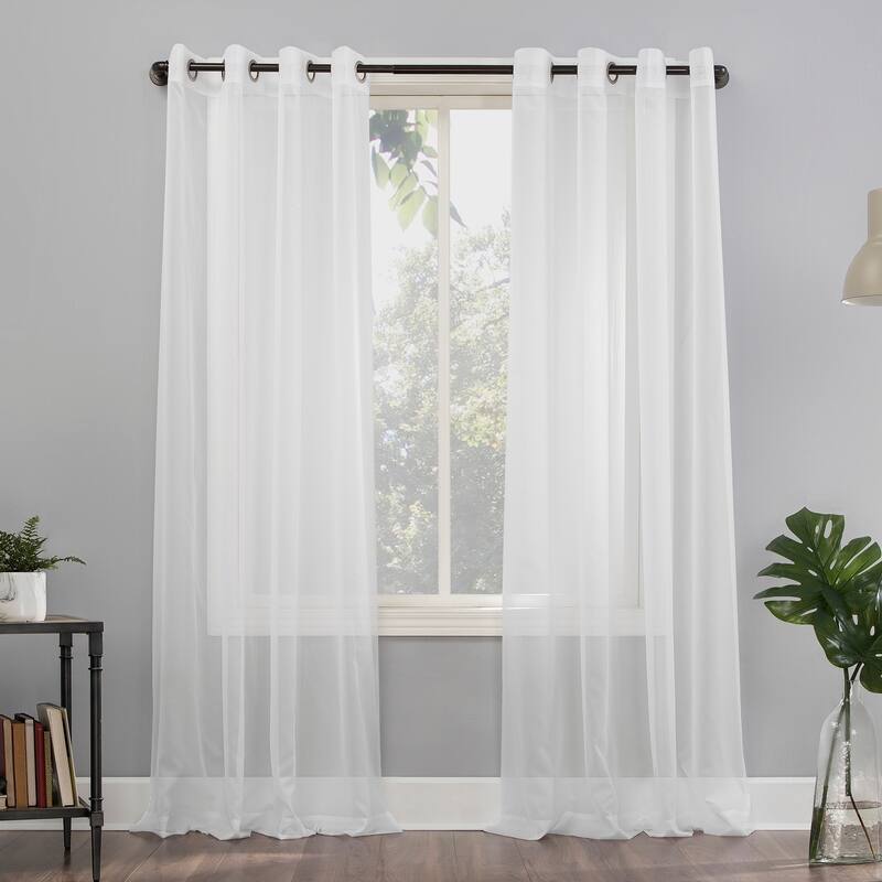 No. 918 Emily Voile Sheer Grommet Curtain Panel- Single Panel - 59x120 - White