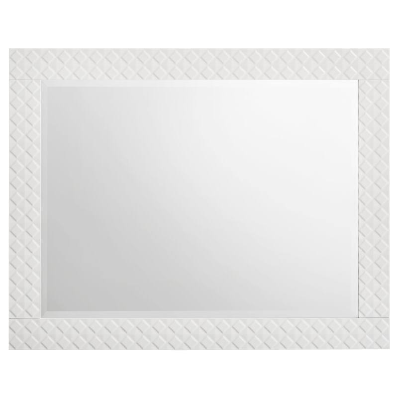 Ivon Dresser Mirror, White High Gloss Finish, Rectangular 37 Inch