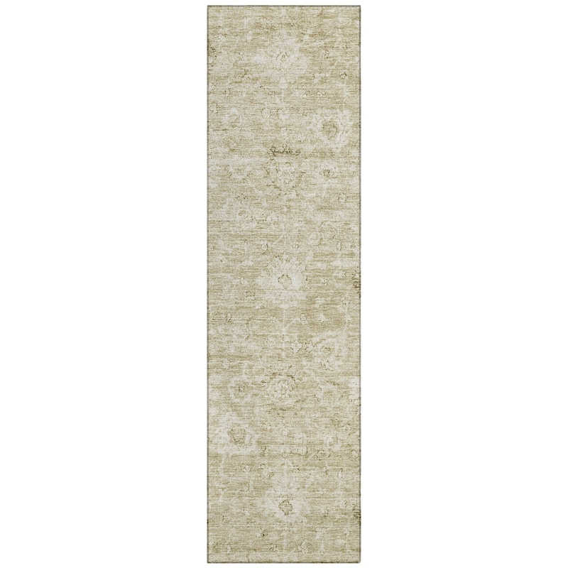 Machine Washable Indoor/ Outdoor Vintage Traditional Chantille Rug