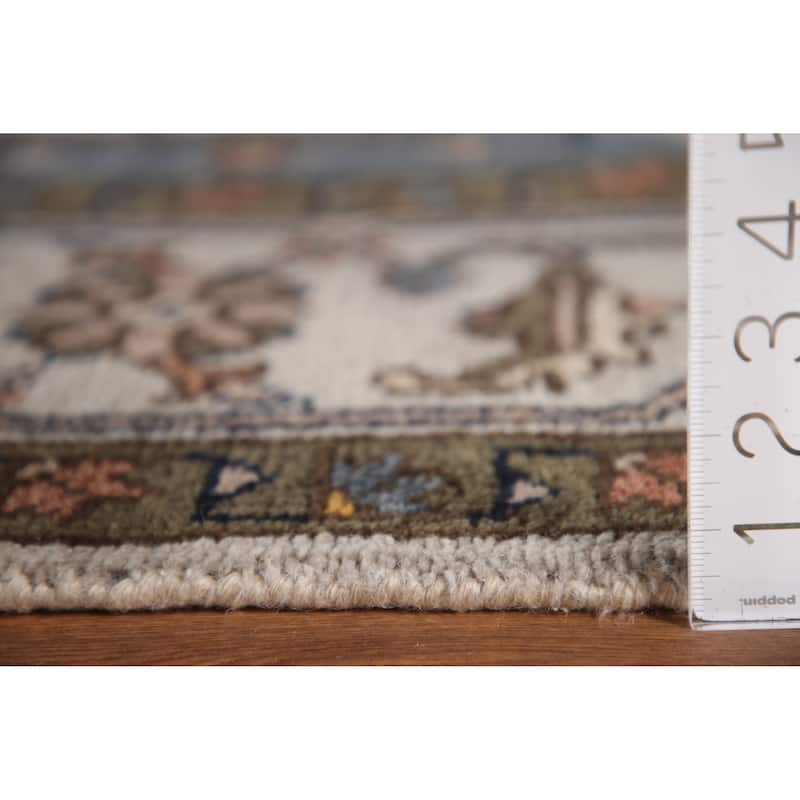 Animal Pictorial Heriz Serapi Indian Area Rug Handmade Wool Carpet - 7'10"x 9'7"