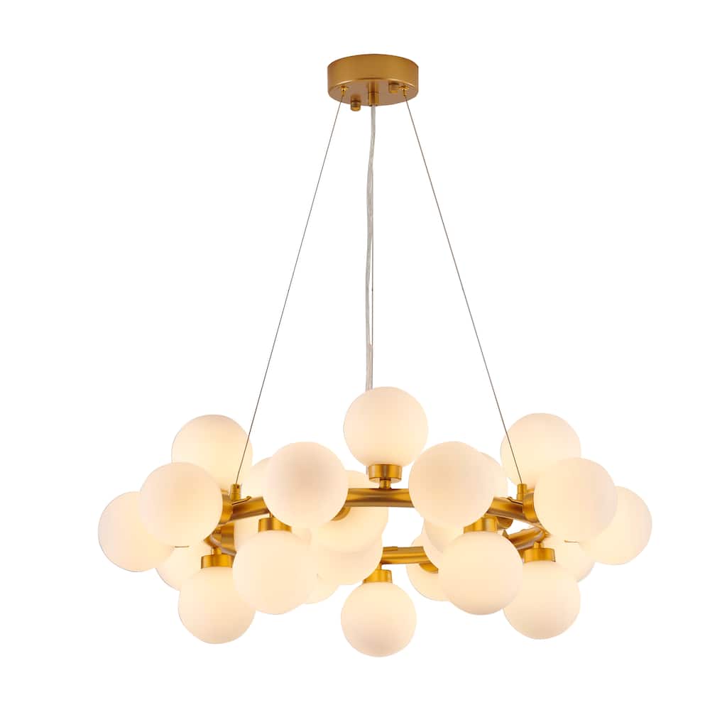 Gold LED Chandelier With Glass Globes