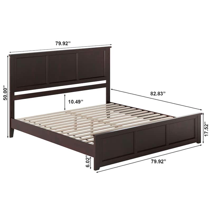 Charlotte Solid Wood Low Profile Platform Bed with Matching Footboard