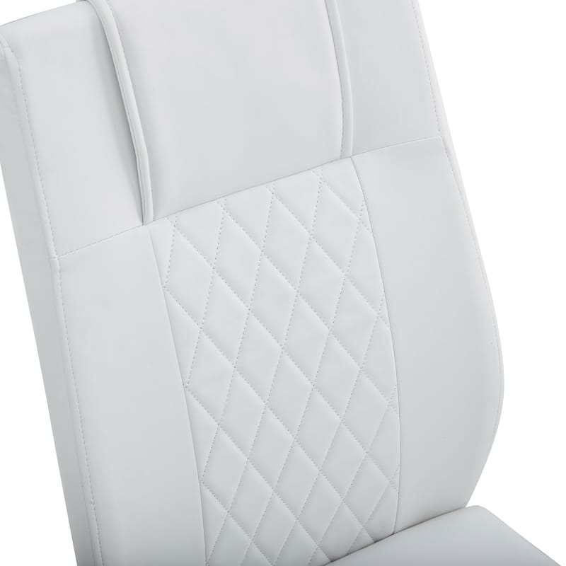 Set of 4 Modern Dining Chairs with Faux Leather Padded Seat Dining Living Room Chairs Upholstered Chair with Metal Legs