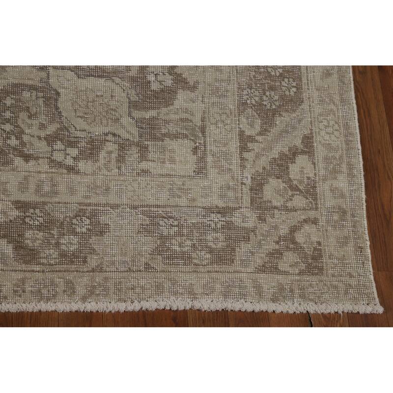 Distressed Tabriz Persian Area Rug Handmade Wool Carpet - 6'7"x 9'2"