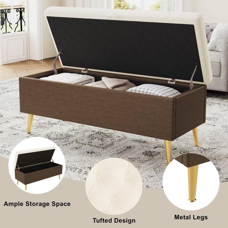 Modern Storage Ottoman Bench