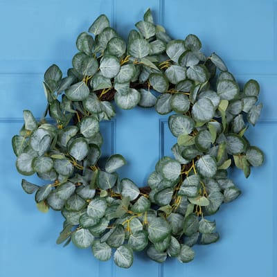 Eucalyptus Leaves Artificial Botanical Spring Wreath - 20"