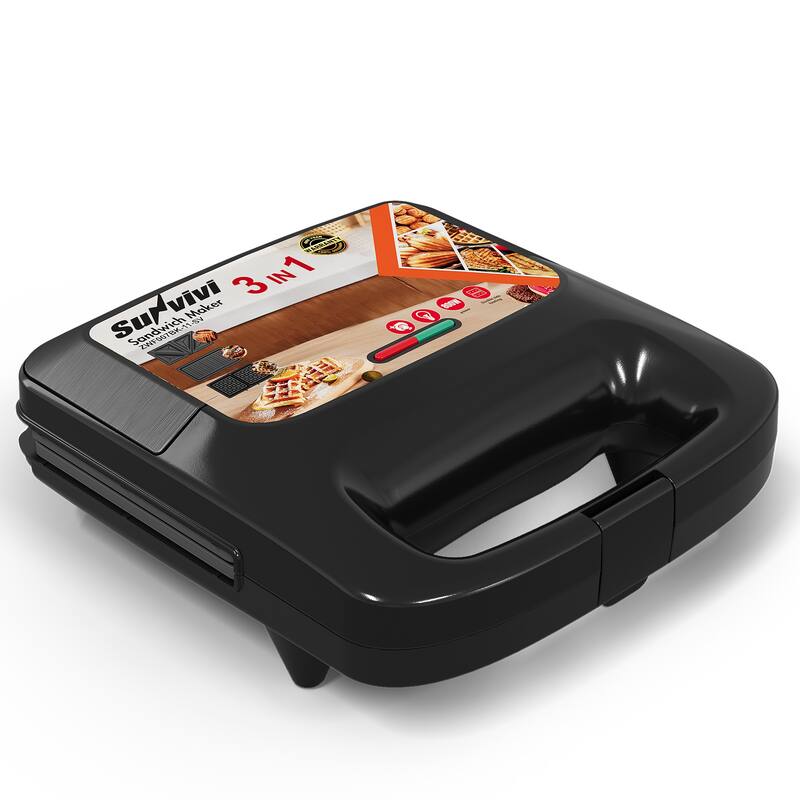 3 in 1 Electric Waffle, Grill & Sandwich Maker