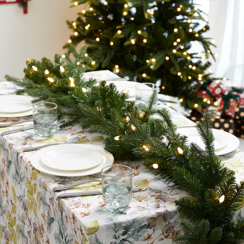 Glitzhome 9ft Christmas Garlands & 3ft Teardrop With Strawberry LED Lights