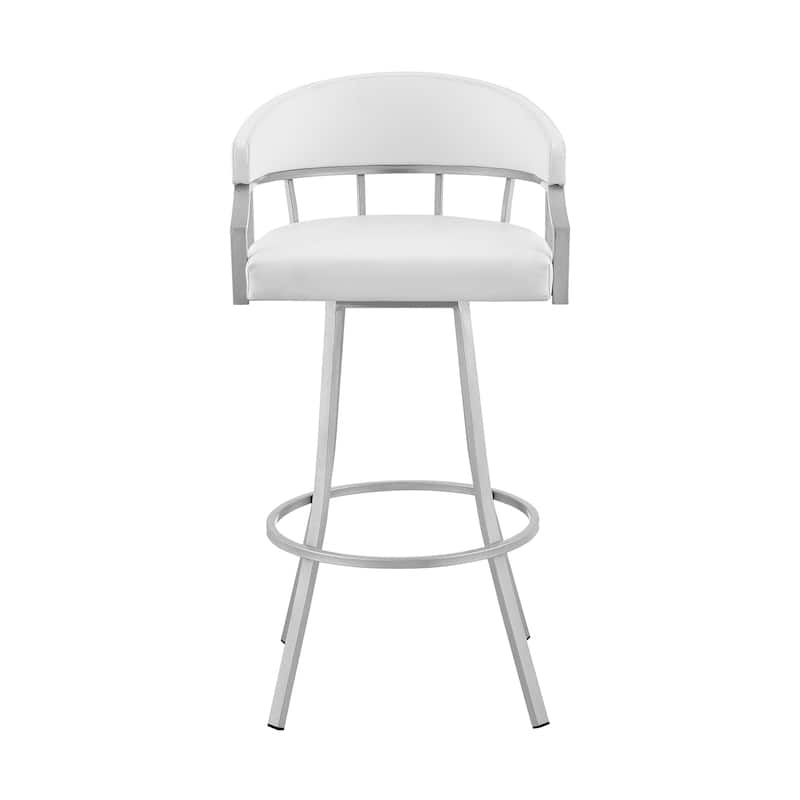 Valerie Modern Swivel Bar Stool, Upholstered Counter Height Chair with Metal Frame
