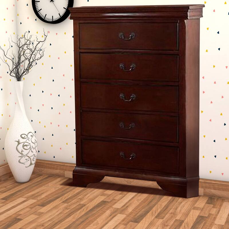 Decorously Functional Pine Wood, Plywood & Birch Veneer Chest, Cherry