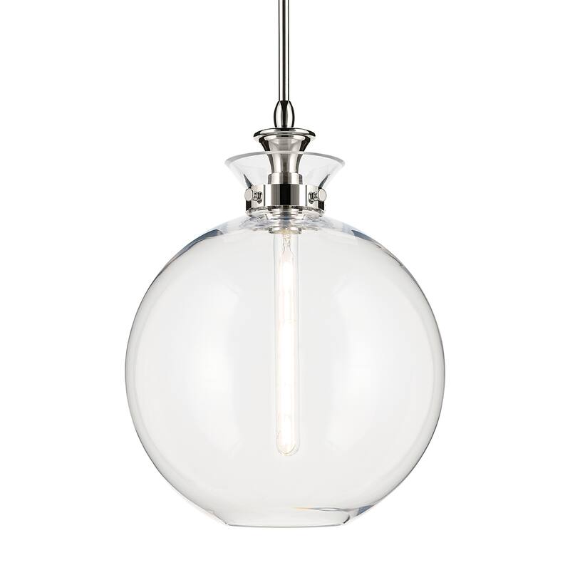 Kichler Lighting Laria 15 Inch 1 Light Pendant with Clear Glass in Polished Nickel
