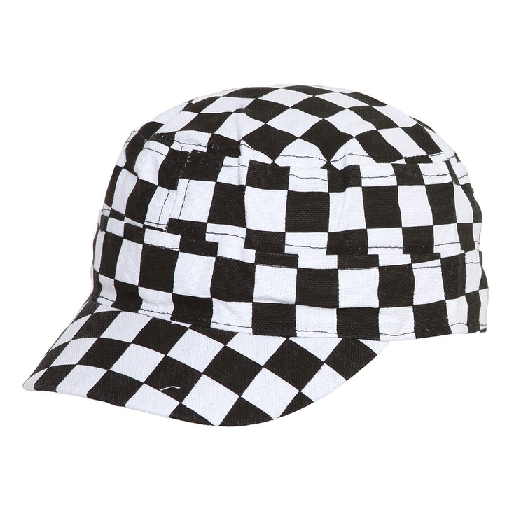 checkered hat