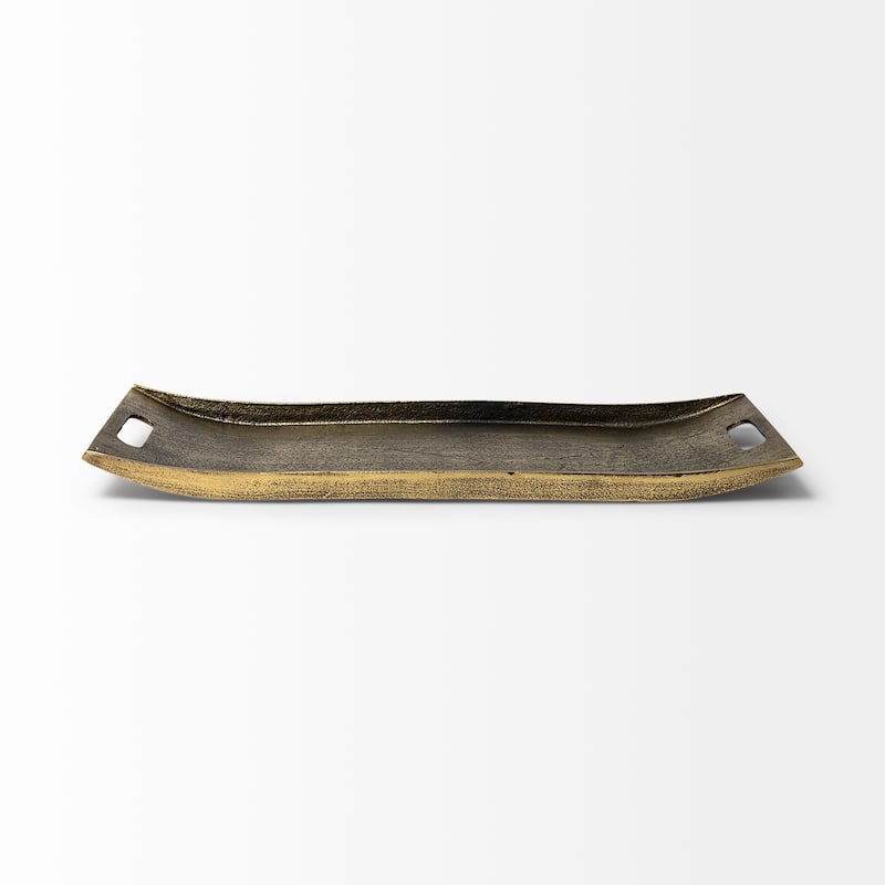 Drey 24L x 10W Gold Rectangular Tray - 24.0L x 9.8W x 1.0H