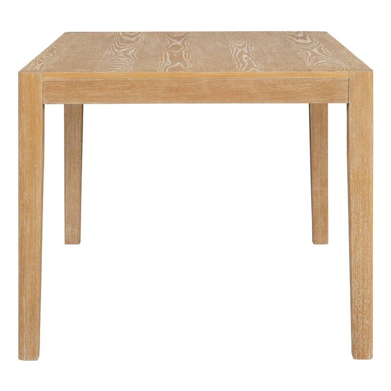 Retro 7-Piece Dining Table Set with Upholstered Chairs and Solid Wood Frame for Stylish Gatherings