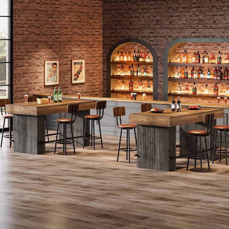 63'' Bar Table, Counter Height Pub Dining Table Home Bar Unit