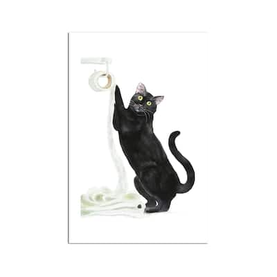 Black Cat And Toilet Fine Art by Alexey Dmitrievich Shmyrov - Multi
