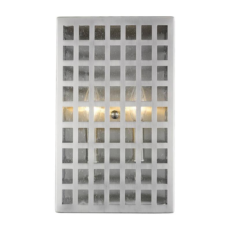 Steel LED Wall Light with Seedy Glass and Flush Mount - 4” x 8” x 13.25” (D x W x H)