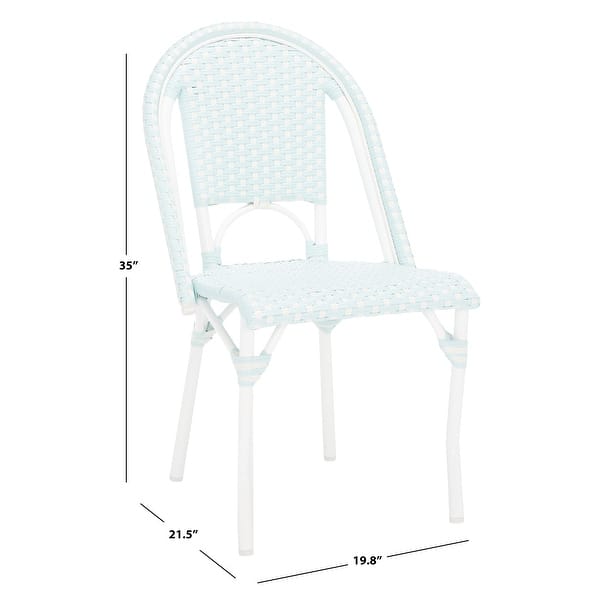 dimension image slide 1 of 8, SAFAVIEH California Outdoor Side Chair Set of 2 (Fully Assembled) - 20 in. W x 22 in. D x 35 in. H
