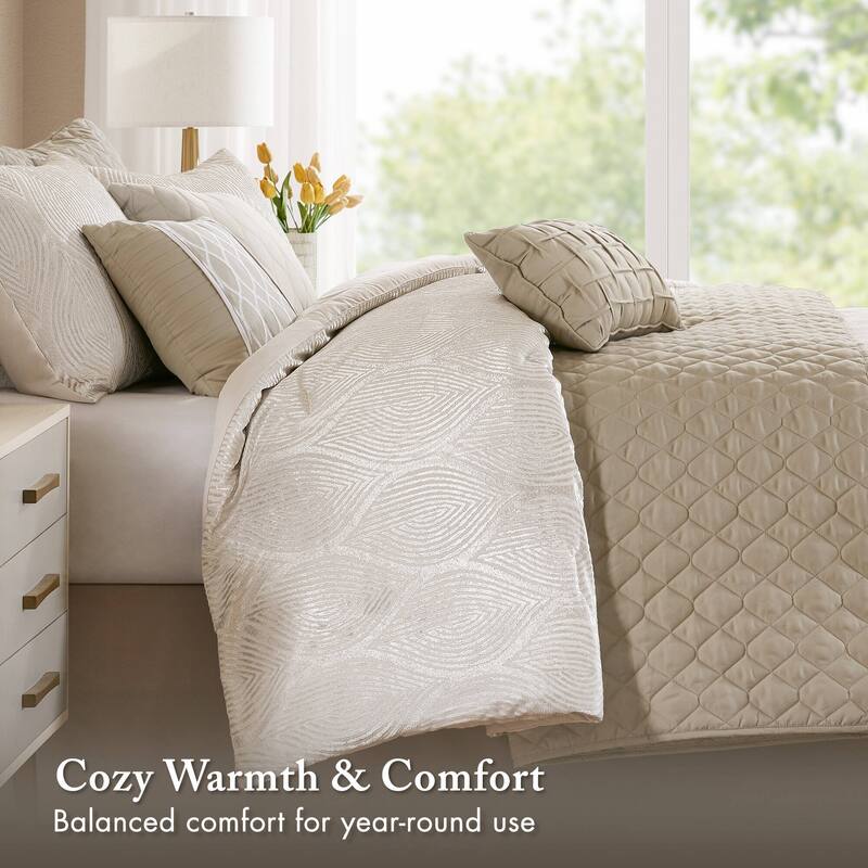 Madison Park Nocturne 10 Piece Jacquard Comforter Set