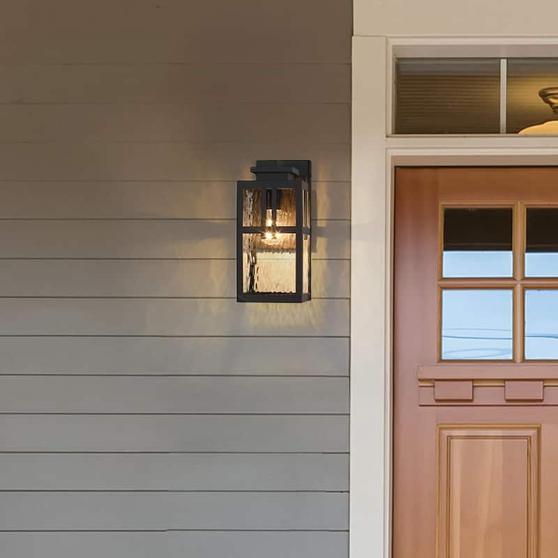 Hunter Aspenbrook Outdoor WeatherMax Wall Light - Modern, Mission - Porch, Patio, Garage - Wet Rated! - 14" - Matte Black