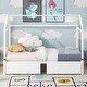 preview thumbnail 3 of 9, Twin XL to King Metal Twin Size House Platform Bed with 2 Drawers