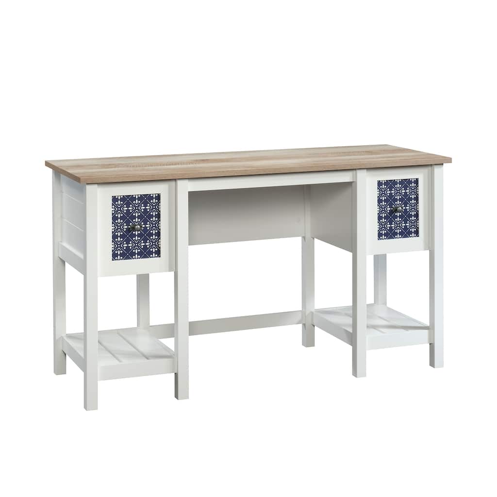Engineered Wood Coastal Desk with Lateral File Cabinet Bundle