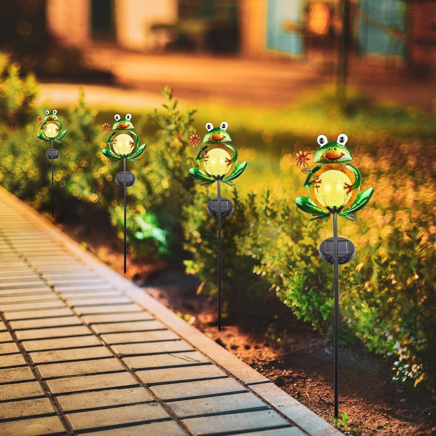 Frog garden lights on sale
