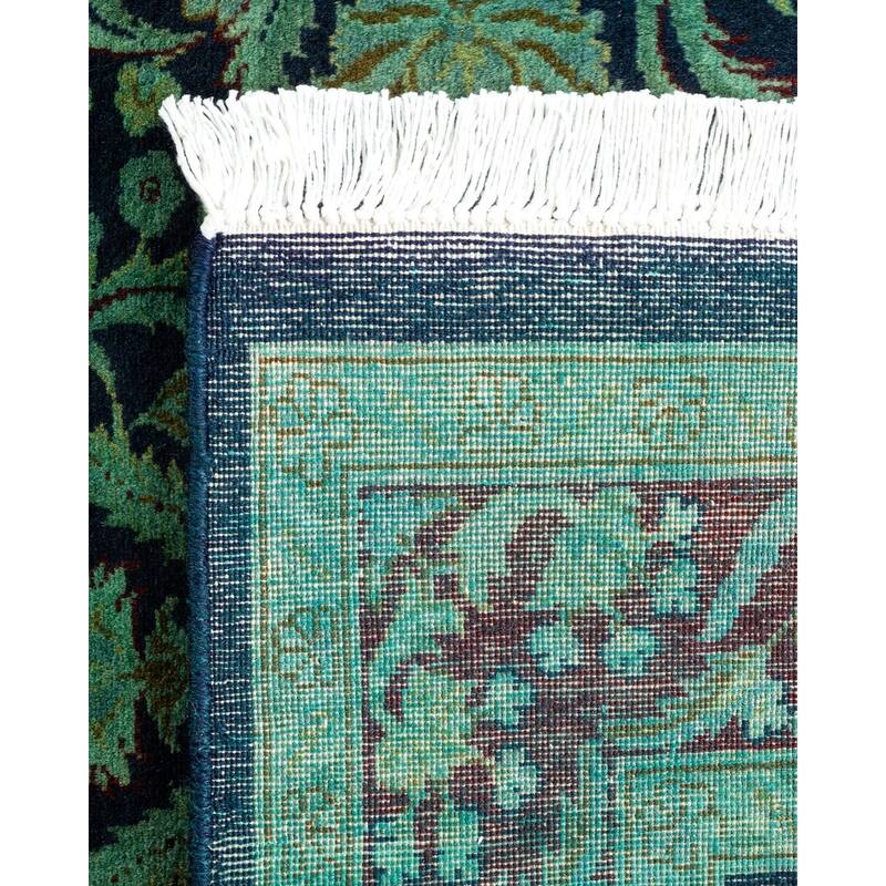 Overton Hand Knotted Wool Vintage Inspired Modern Contemporary Overdyed Black Area Rug - 3' 1" x 5' 5"