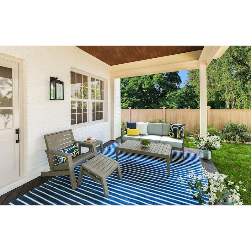Homestyles Sustain Gray Wood Outdoor Lounge Chair