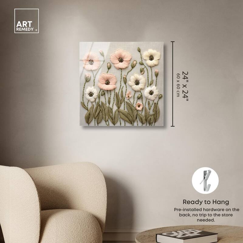 Stitched Serenity I Acrylic by Art Remedy, Ready to Hang