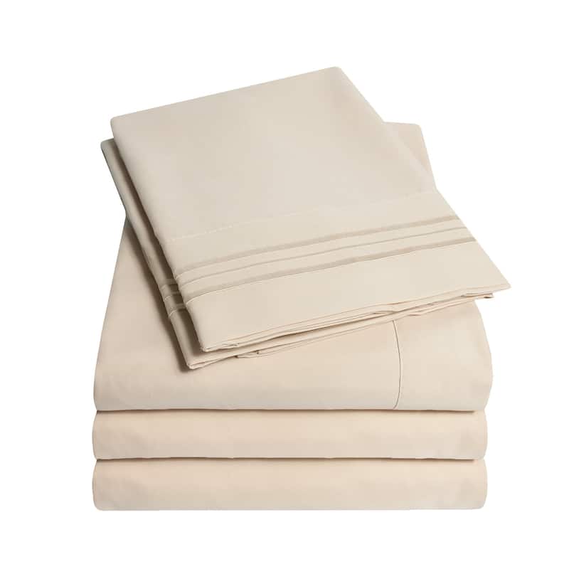 Sweet Home Collection 4 Piece Sheet Set, Ultra Soft 1800 Series, Double Brushed Microfiber