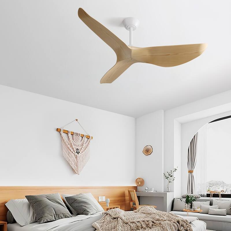 52 Inch Indoor/Outdoor Ceiling Fan No Light, 6 Speed Remote Ceiling Fan with 3 Reversible Blades