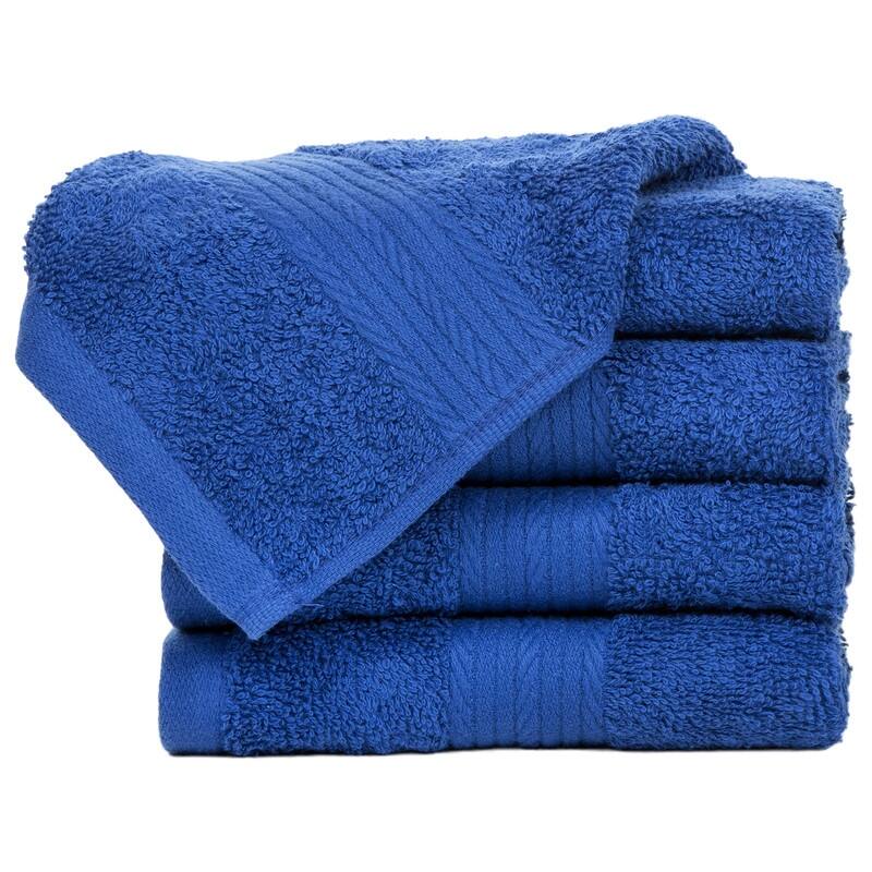 Pure Cotton 600 GSM Absorbent Washcloths 12x12 Inch by Ample Decor - 5 Pcs